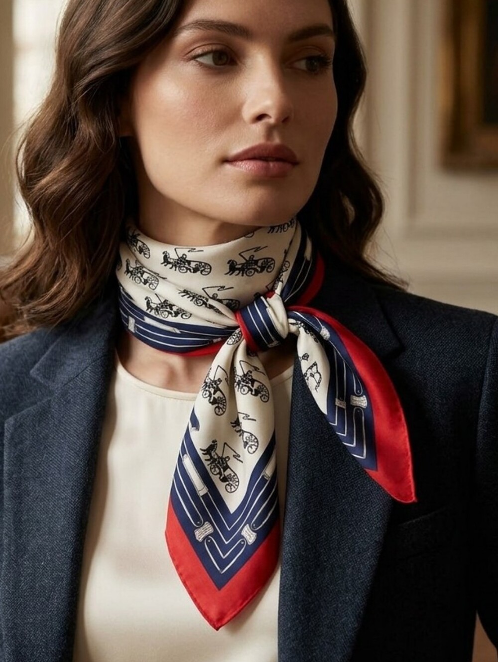 Stagecoach Print Silky Scarf